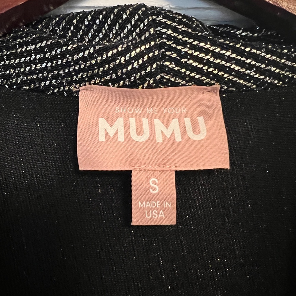 Show Me Your MuMu Felix Sparkle Metallic Night Out Dressy Shirt Blazer 70s Disco - Picture 3 of 7